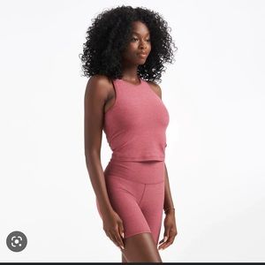 Vuori Elevation Plyo Tank - small- desert rose heather